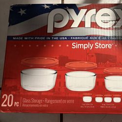 Pyrex Simply Glass Topper Ware Glass Storage 20 Piece 
