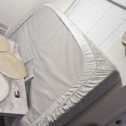 Queen Mattress.  W Bed Frame Rails.  