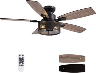 Flush Mount Ceiling Fans with Lights and Remote Control 46 inch -NEW (3176/16)