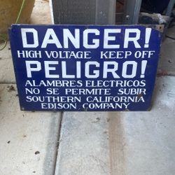 Porcelain Southern Cal Edison Sign 