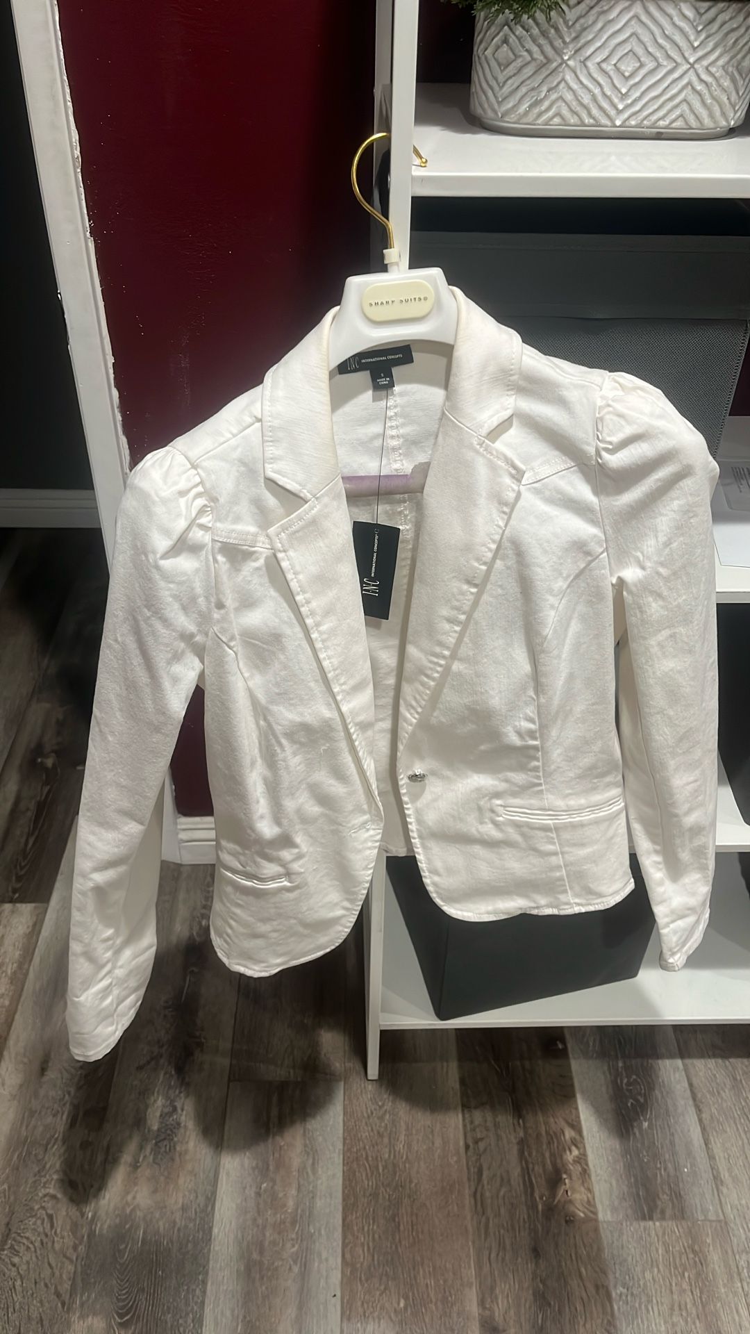 white jean jacket