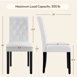 2 beautiful white Yaheetech Chairs