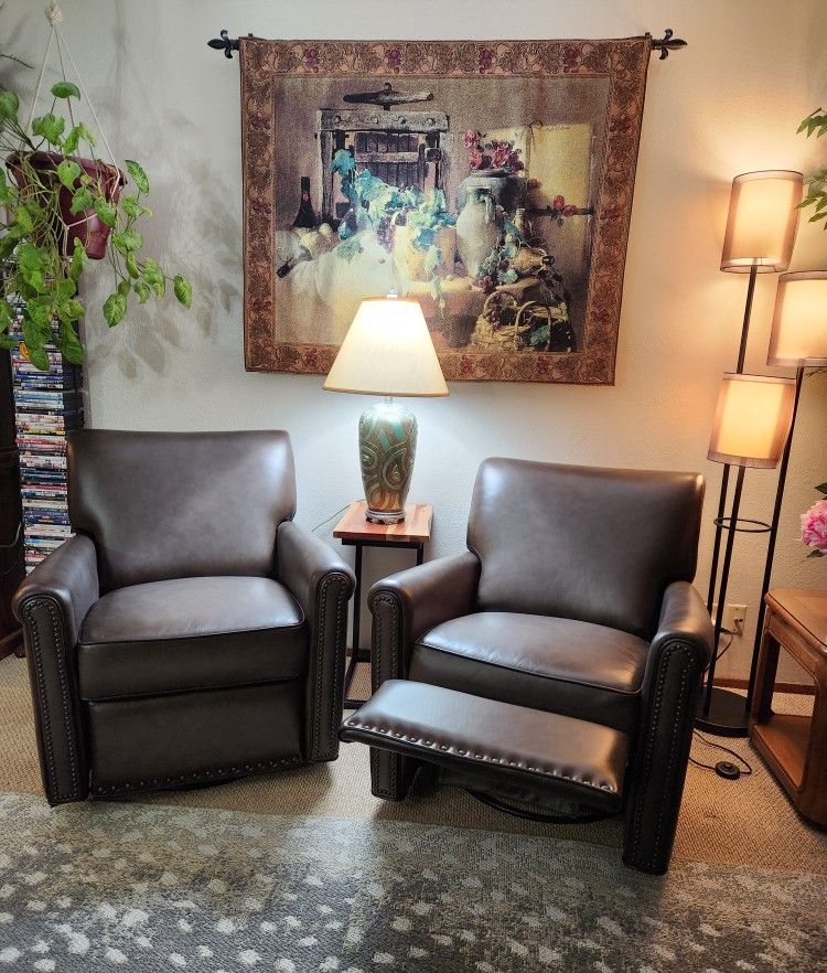 Leather Recliners (2) - Pottery Barn