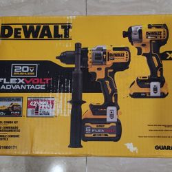 NEW DeWalt 20V MAX Brushless Cordless Hammer Impact Drill Combo Kit Flexvolt Advantage 2 Batteries 3 Speed Transmission 