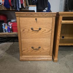 Solid oak filing cabinet 
