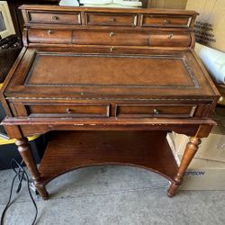 Solid Wood Drop Leaf Secretary Desk