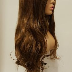 Long Brown Wavy Wig