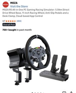 Moza R5 Bundle With Add Ons And Racing Sim Stand/Mount for Gaming Chair