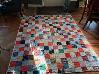 VINTAGE BEAUTIFUL PATCHWORK QUILT 8'X6'