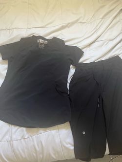 Black Scrub Set Top and Pants