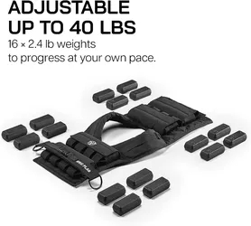 ERIC FLAG 40 lb Weighted Vest for Men & Women - Adjustable 0-40 lb with 16 Iron Weight, Heavy-Duty for Calisthenics, Running and Walking - Compact 100