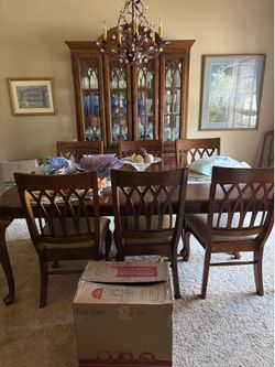 Dining table set with Hutch