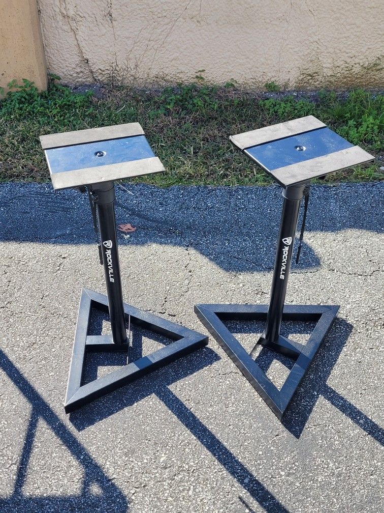 Rockville RVSM1 Pair of Near-Field Studio Monitor Stands w/ Adjustable Height
