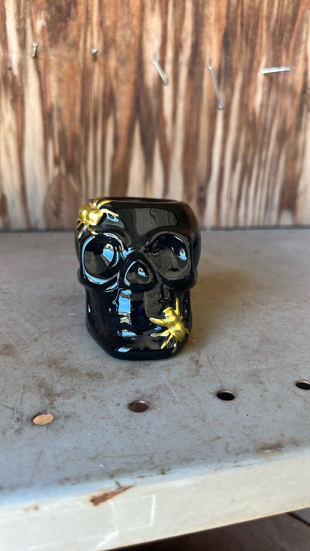 Small Skull Candle Holder
