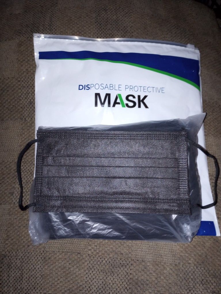 Disposable Face Masks -Black 50 Count