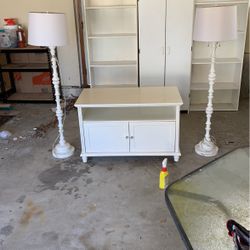 Furniture. Tv Stand And Lamps 