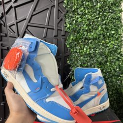 Aj1 Nike Air jordan 1 High  off white Unc Blue  Size 7,7.5,8,8.5,9,9.5,10,10.5,11,12