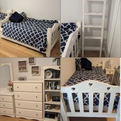 White Wood Kids Bedroom Set