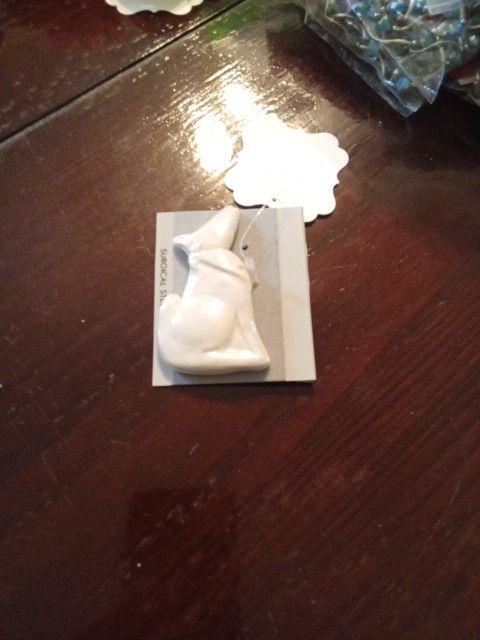 Ceramic Southwest Wolf Brooch