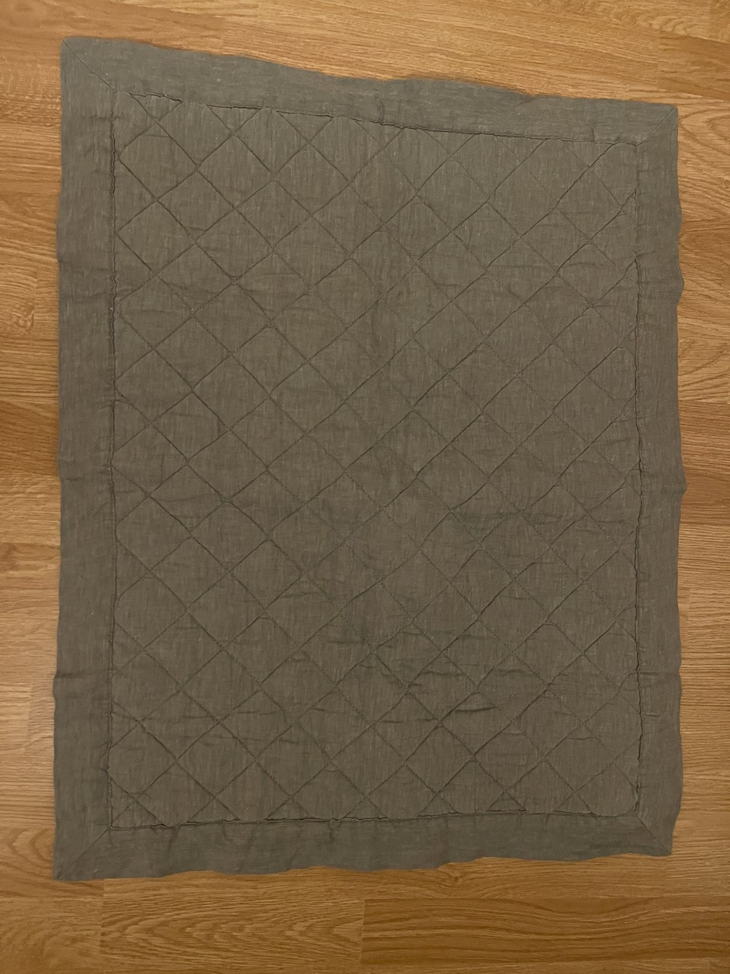 1 New Pottery Barn Green Flax Linen Standard Pillow Sham