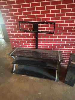 3-Tier Glass TV Stand with Mount