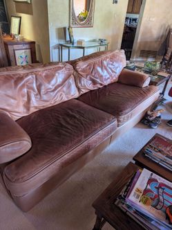 LEATHER COUCH AND CHAIR