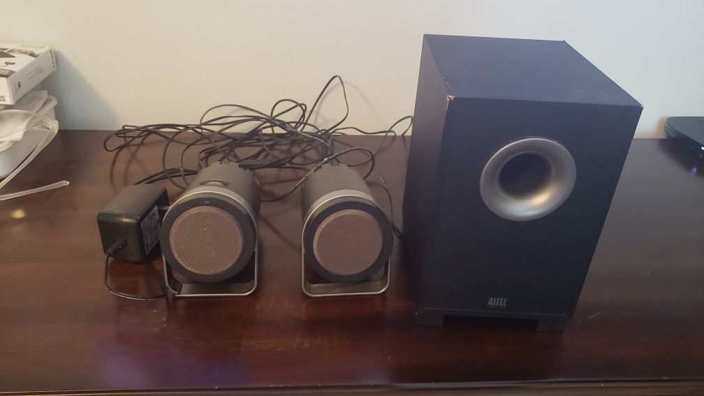 Altec Lansing computer speakers with subwoofer.