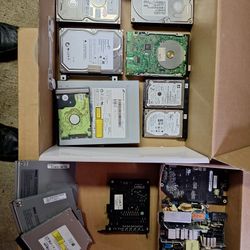 Old Hard Drives And Comp Parts