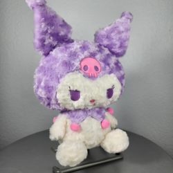 14" Sanrio Purple Sitting Kuromi Fuzzy Plush