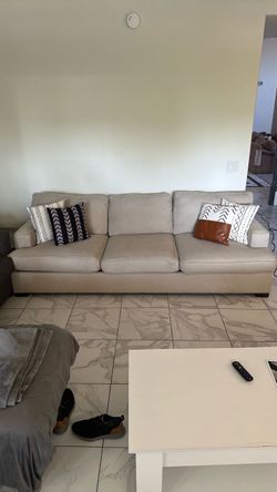 Beige Fabric Sectional Sofa Couch