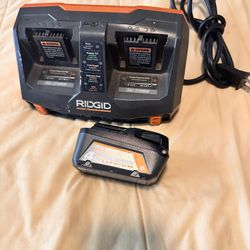 Ridgid 4.0 And Fast Charger With USB Chargers Only 1 Port Works For Charge Battery 150$ For Both 