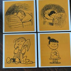 Peanuts Charles M Schulz Snoopy Charles Brown  Handmade Coasters