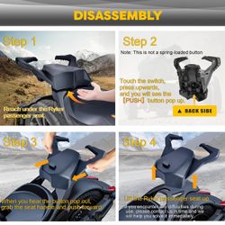 New Sresk Rear Passenger Seat for Can-Am Ryker 600, 900, Rally Edition,for Sport (MAX Mount (contact info removed)00 Required) with Grap Handles(Black