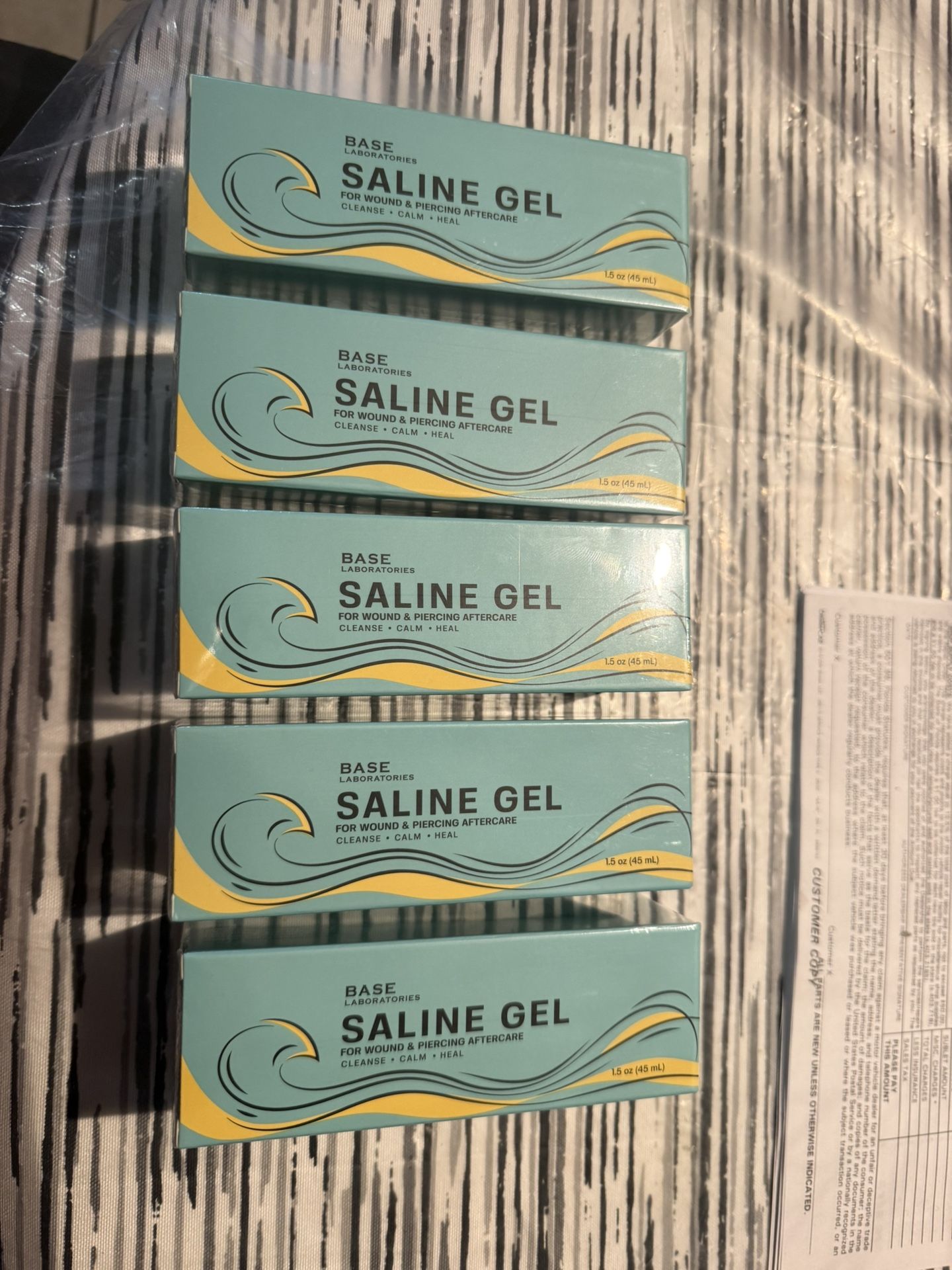 Base Saline Gel for wound and piercing aftercare  1.5oz tubes brand new $6 each got 5 total