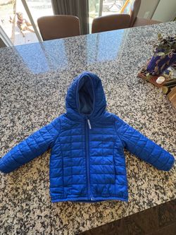 Kids Blue Quilted Puffer Jacket with Hood