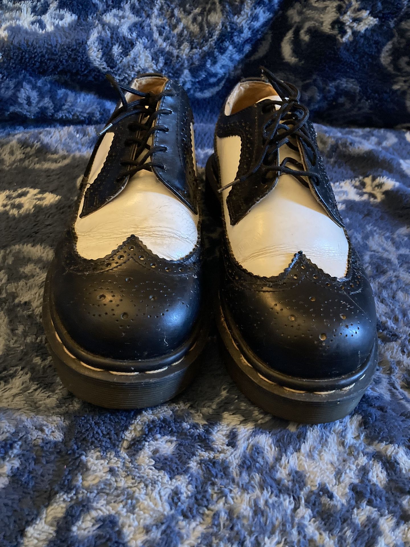 Rare Vintage Dr. Martens Wingtip 3989 Size 6 Bex Brogues Black/white