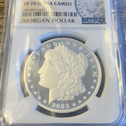 2023 S Morgan Dollar PF70 UCAM FDOI Silver Coin