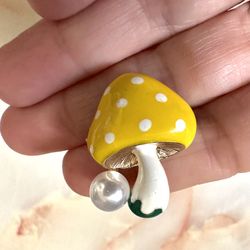 Mushroom Brooch Pin 