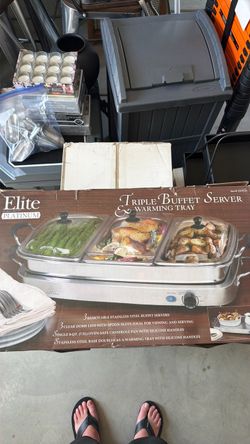Elite Platinum Triple Buffet Server & Warming Tray