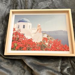 Framed Picture Of Santorini, Greece