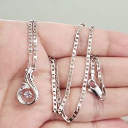 Platinum plated CZ necklace