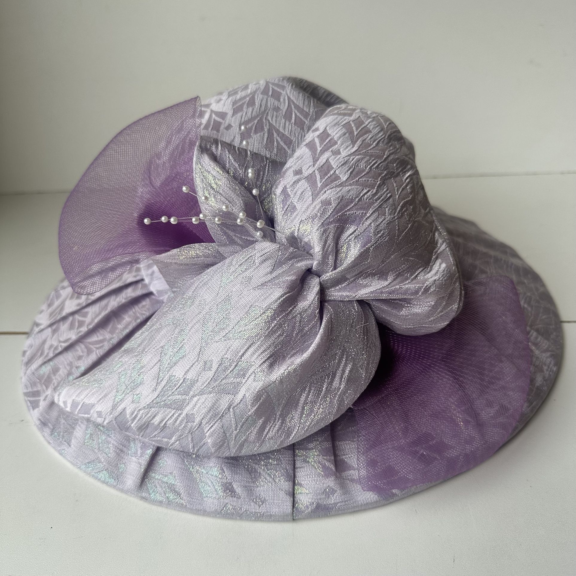 Church Hat Wide Brim Ladies Wedding Tea Party Kentucky Derby Purple Lilac