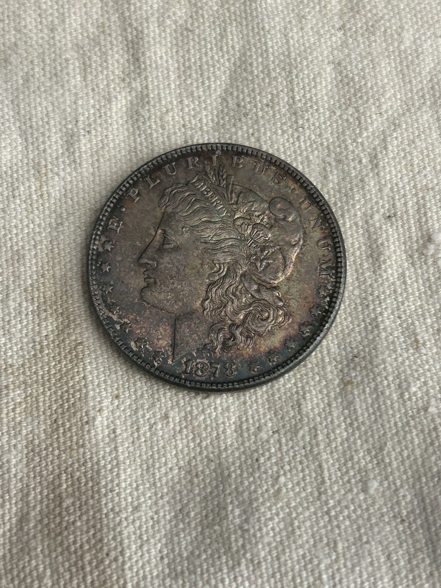 1878 Morgan Dollar Rainbow Toned