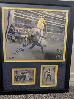 Custom framed Jared verse autographed photo LA Rams