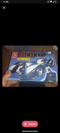 Used opened built Batman figure batmobile