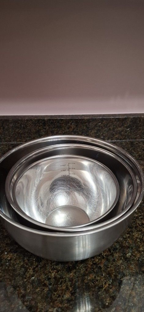 Stainless Steel Mixing Bowls With Rubber Base