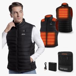 New Men's Heated Vest Lightweight Warm Jacket With Battery Pack 7.4V Electric Heating Vest Size 2 XL