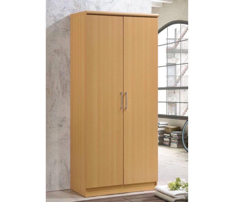 Hodedah Imports 2 Door Wardrobe with Shelves A6-9403