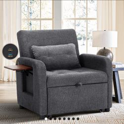 Sleeper Chair-Fabric Futon Sofa Bed, Single Sleeper Sofa, Small Couch Bed