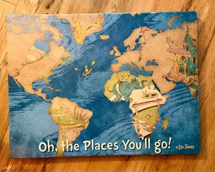 Oh, The Places You Go! Dr. Seuss Print Art Hanging 1991 Canvas Painting